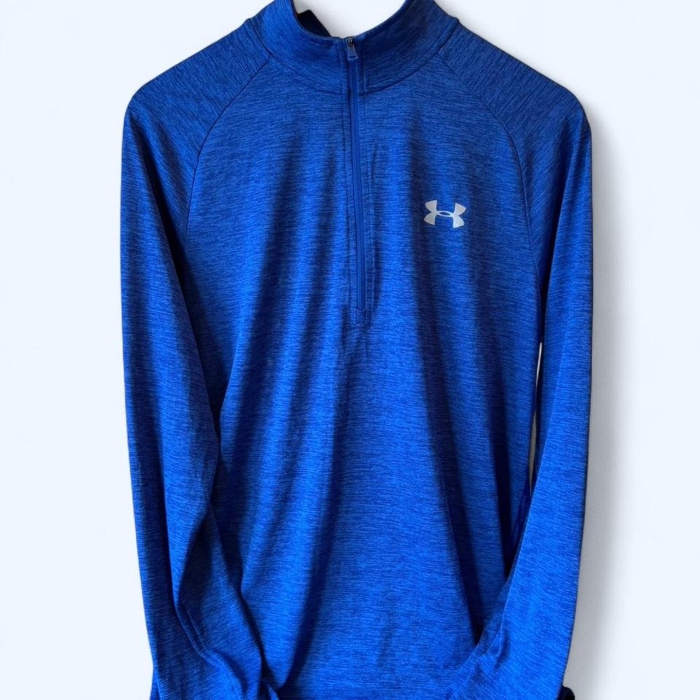 Under Armour blue quarter zip long sleeve pull over
